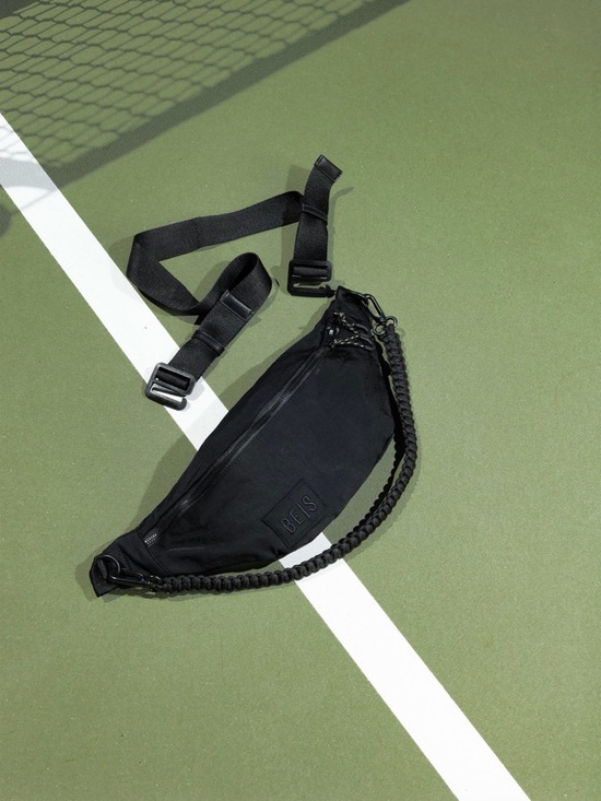 BEIS Other - BEIS Black Canvas Sling Belt Bag with Braided Strap